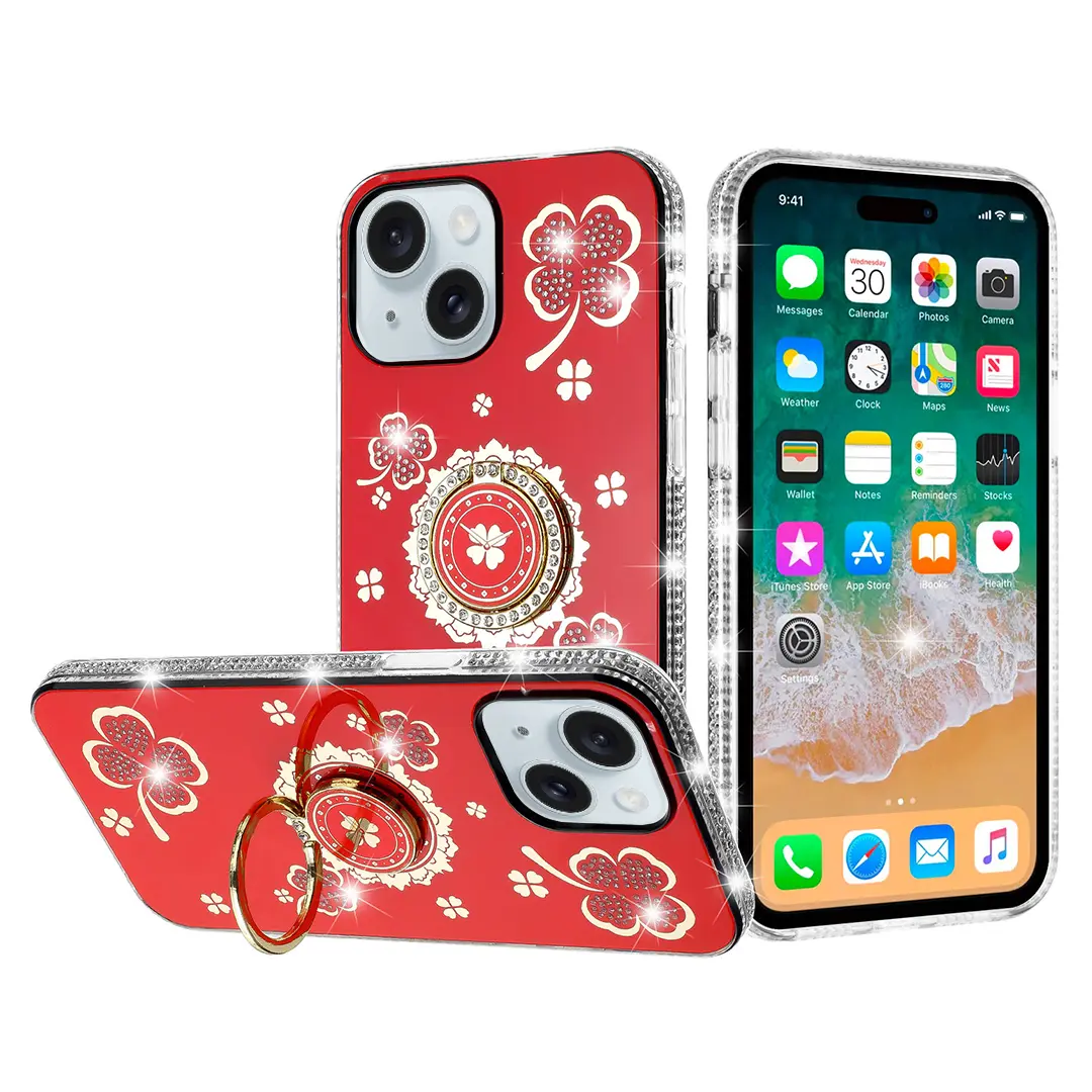 iPhone 15/iPhone 14/iPhone 13 Bling Diamond Lucky Case Red